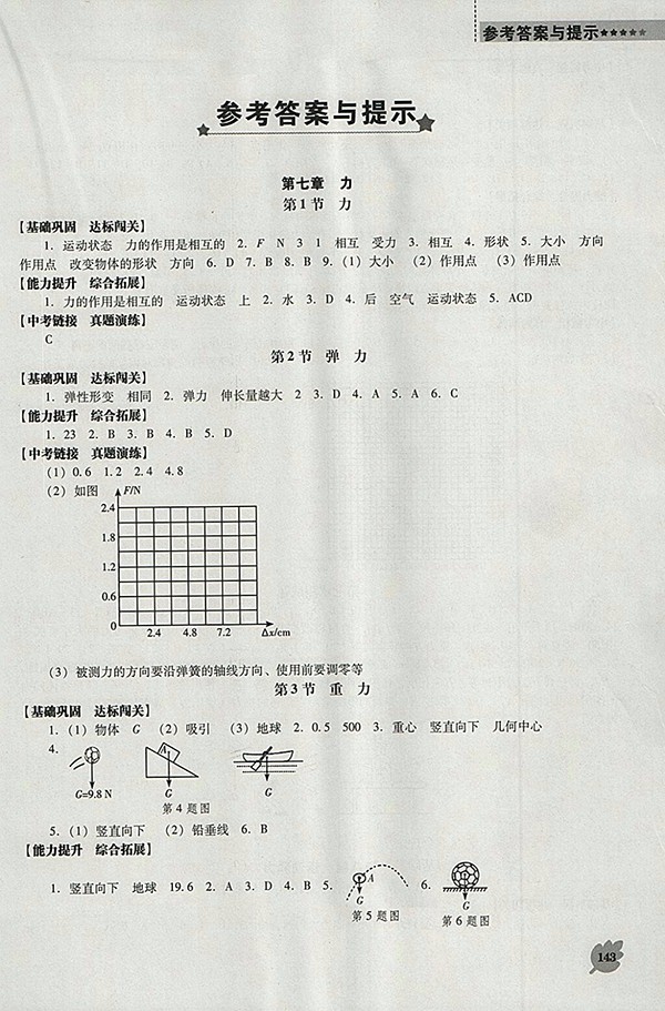 2018年新課程人教版D版生物學(xué)能力培養(yǎng)八年級下冊參考答案