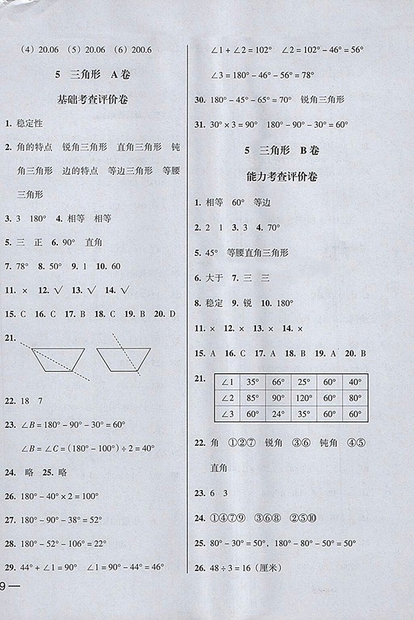 2018狀元坊全程突破AB測(cè)試卷數(shù)學(xué)四年級(jí)下冊(cè)參考答案