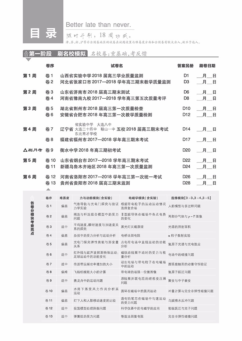 2019新課標(biāo)全國卷高考必刷卷42套物理參考答案