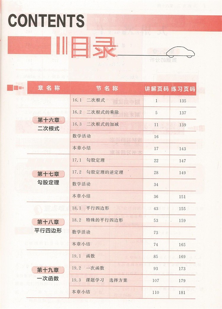 2019年人教版三點一測優(yōu)等生專用八年級數(shù)學下冊參考答案