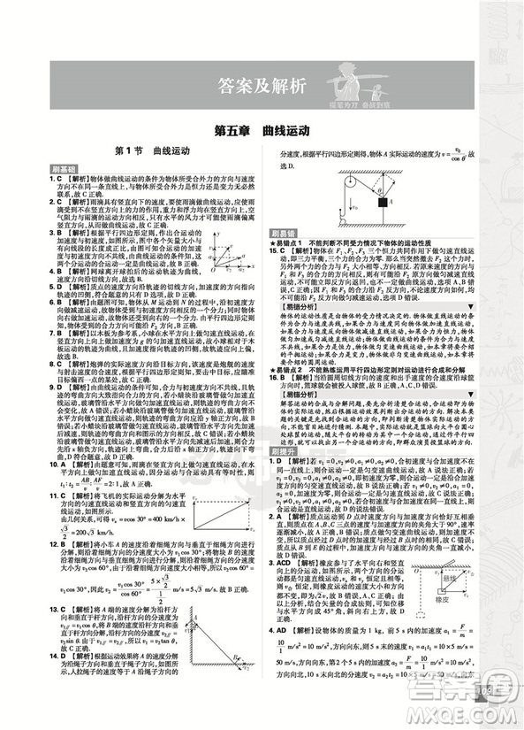 2019人教版高中必刷題物理必修2參考答案