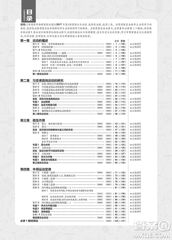 2019人教版理想樹(shù)高中必刷題物理必修1參考答案