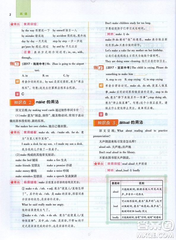 2019新版王后雄課堂完全解讀九年級(jí)上冊(cè)英語參考答案