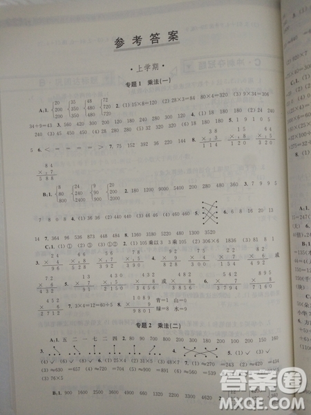 2018全國(guó)通用版小學(xué)生階梯數(shù)學(xué)培優(yōu)題典3年級(jí)參考答案