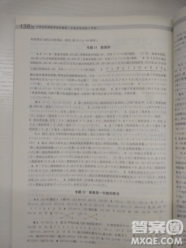 2018全國(guó)通用版小學(xué)生階梯數(shù)學(xué)培優(yōu)題典3年級(jí)參考答案