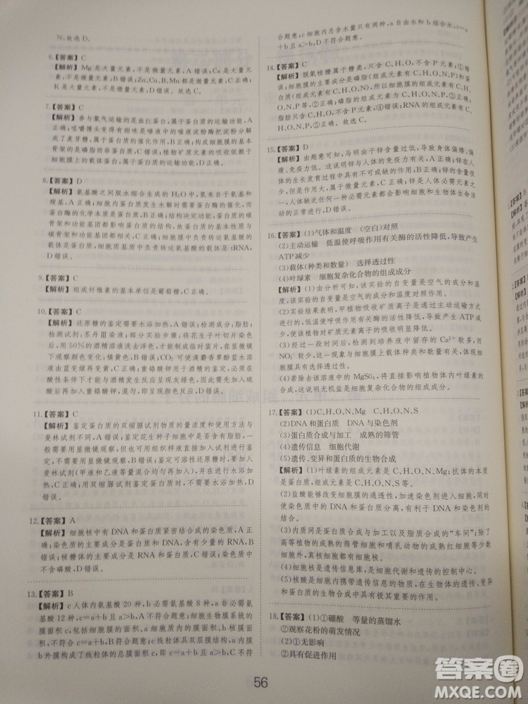 愛學(xué)習(xí)刷題狗高考生物參考答案