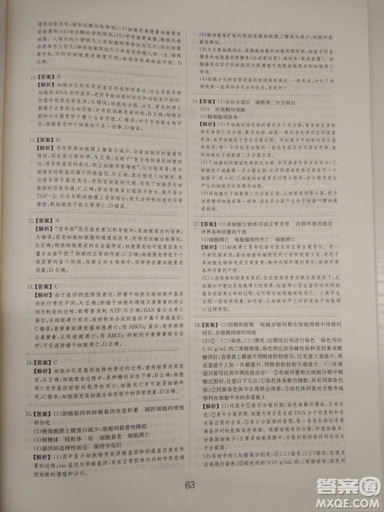 愛學(xué)習(xí)刷題狗高考生物參考答案