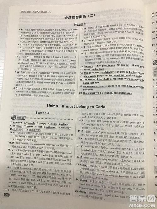 2019理想樹九年級上冊初中必刷題英語人教版最新參考答案