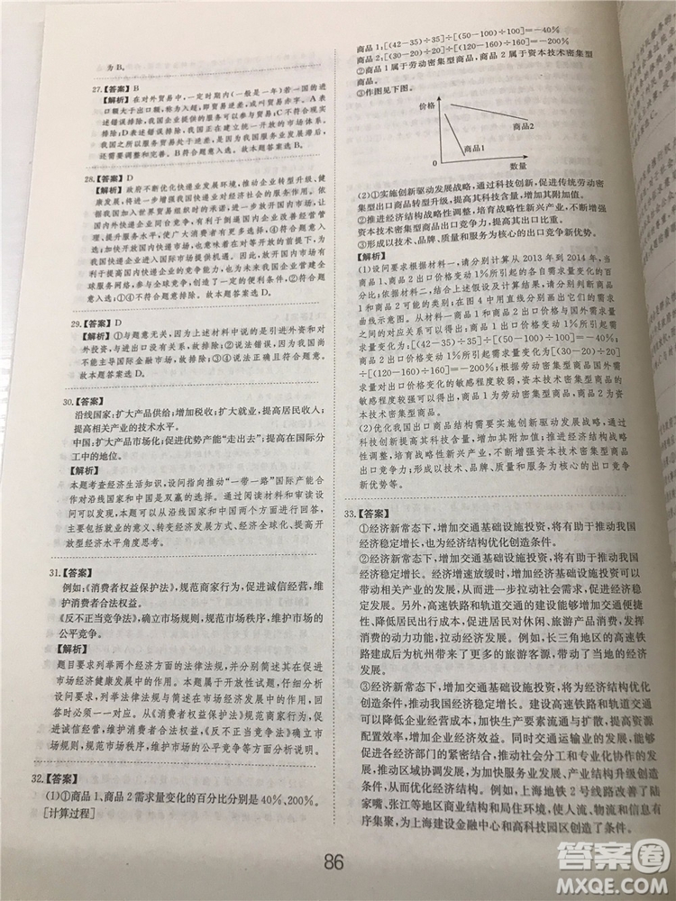 2019年廣東經(jīng)濟出版社刷題狗高考政治參考答案