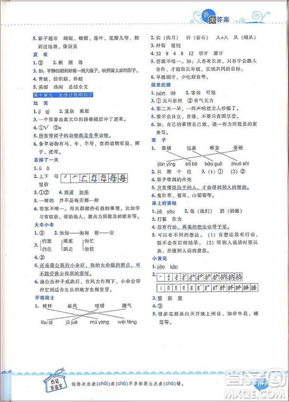 2018年崔巒教閱讀訓(xùn)練80篇一年級(jí)注音版參考答案