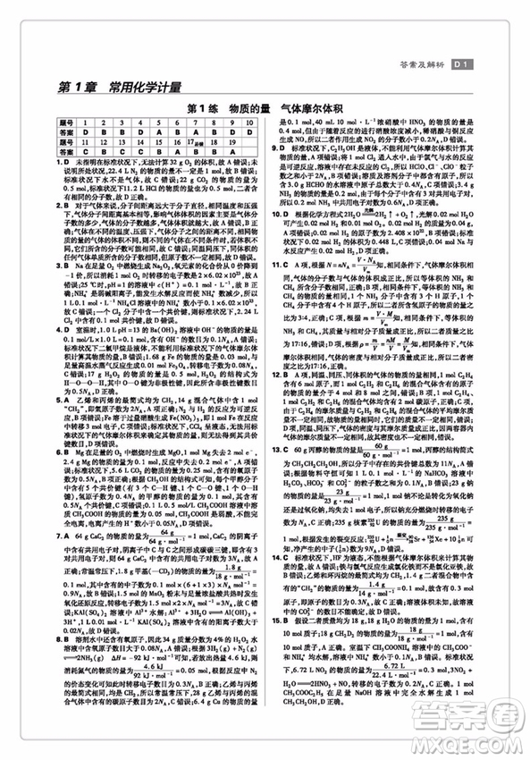 2019新版理想樹67高考小題練透化學(xué)高考總復(fù)習(xí)答案