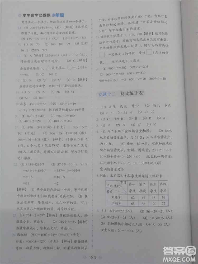 2018年欣鷹圖書小學(xué)數(shù)學(xué)必做題三年級參考答案