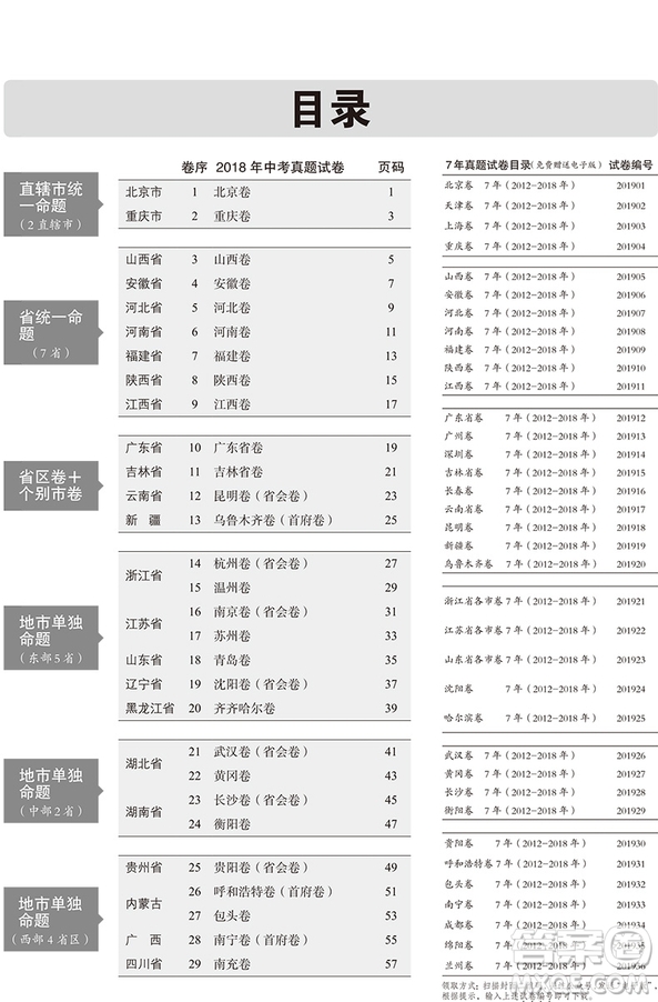 2019曲一線五三金卷系列53中考真題道德與法治中考真題詳解