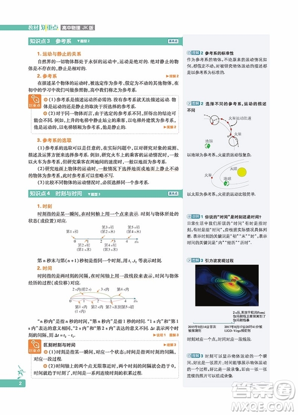 楊文彬主編教材劃重點高中物理必修1JK教科版參考答案