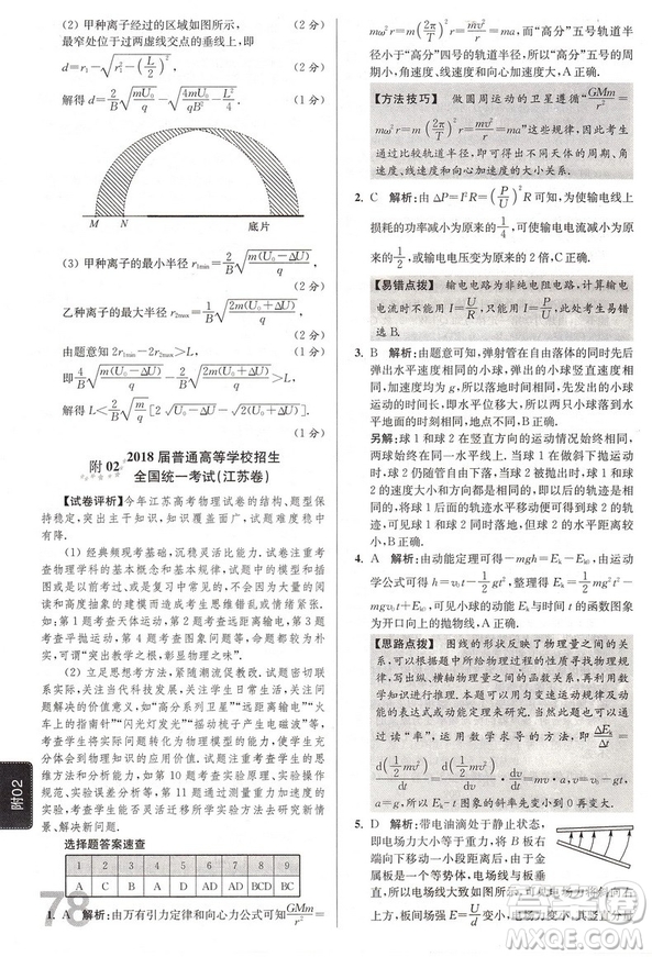 恩波教育2019江蘇高考模擬試卷匯編優(yōu)化28+2套物理答案