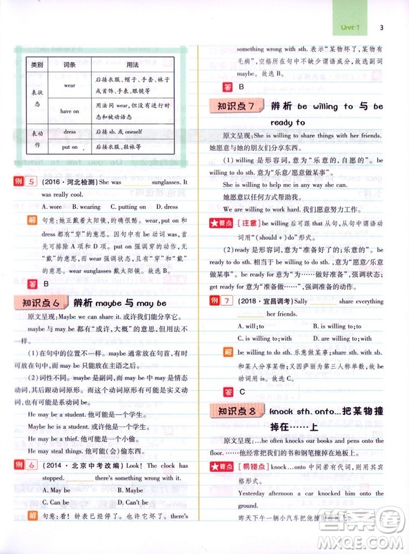 譯林牛津版2018秋王后雄課堂完全解讀英語8八年級上冊參考答案