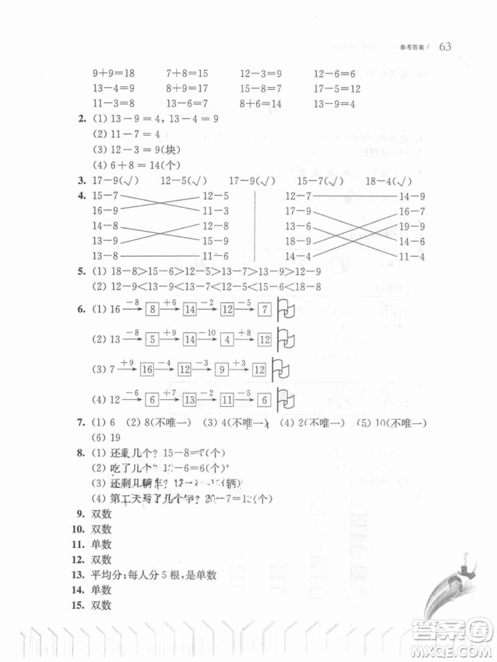 2019年從課本到奧數(shù)一年級第二學(xué)期B版參考答案