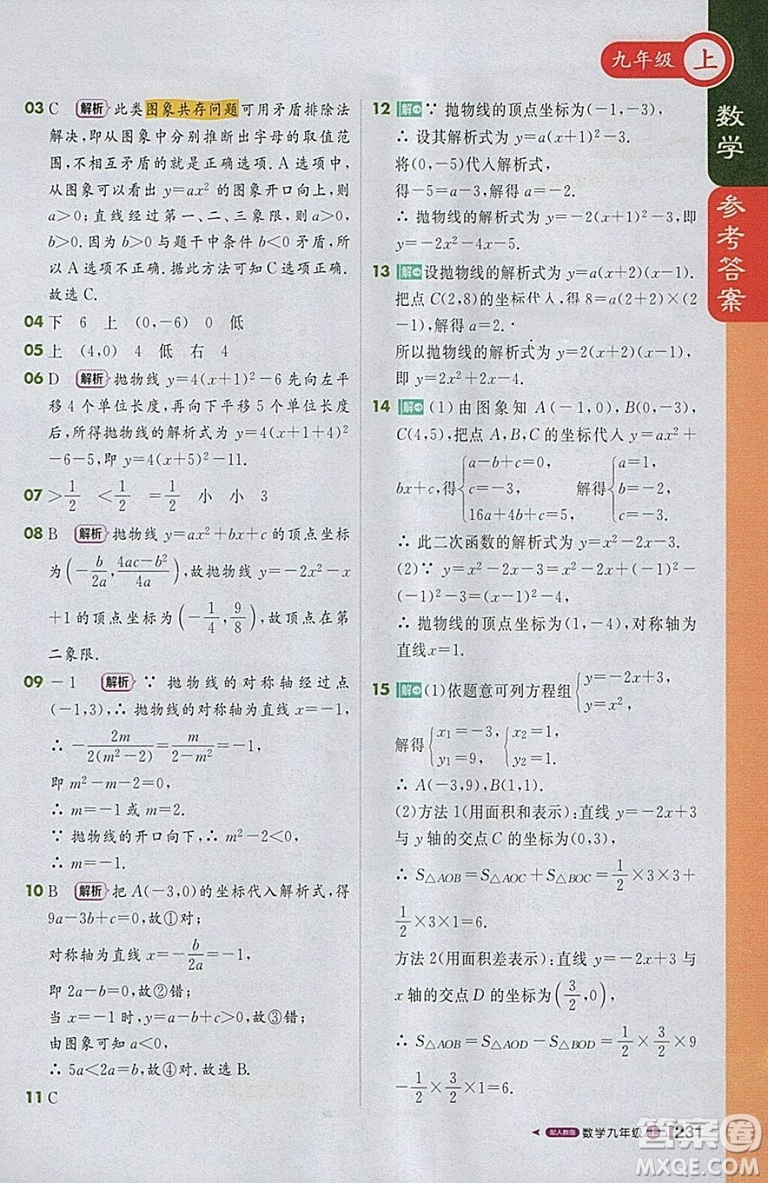 2018人教版1加1輕巧奪冠課堂直播九年級上冊數(shù)學(xué)參考答案