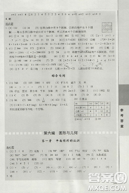 2019版全國68所名牌小學(xué)題庫精選數(shù)學(xué)參考答案