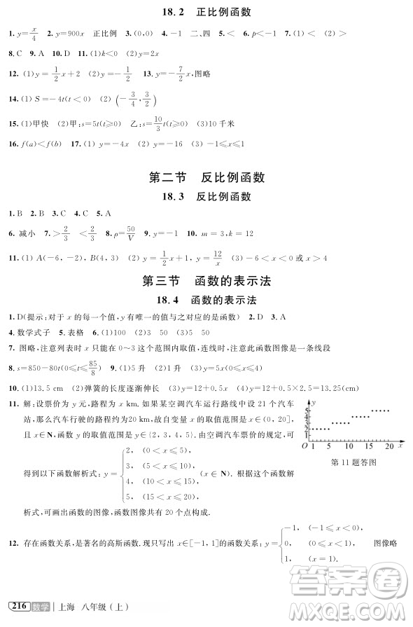 2018版新課標(biāo)鐘書金牌新教材全解八年級上數(shù)學(xué)參考答案