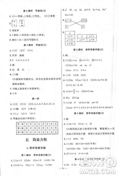 能力培養(yǎng)與測試2018人教版五年級上冊數(shù)學參考答案