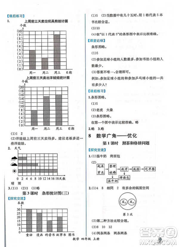 2018人教版四年級(jí)上冊(cè)數(shù)學(xué)課時(shí)練同步導(dǎo)學(xué)案答案