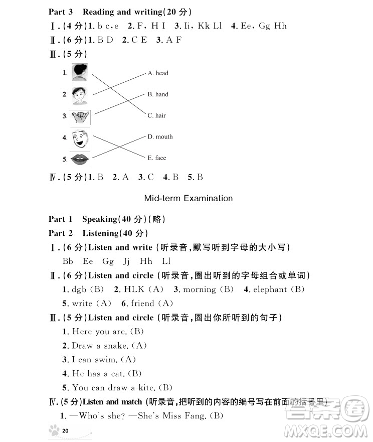 2018年鐘書金牌上海作業(yè)英語N版2年級(jí)上冊參考答案