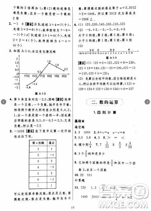 2018年小學(xué)三星級(jí)題庫數(shù)學(xué)參考答案