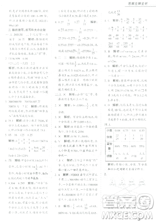 中教萬聯(lián)2018小升初名校直通車數(shù)學(xué)參考答案