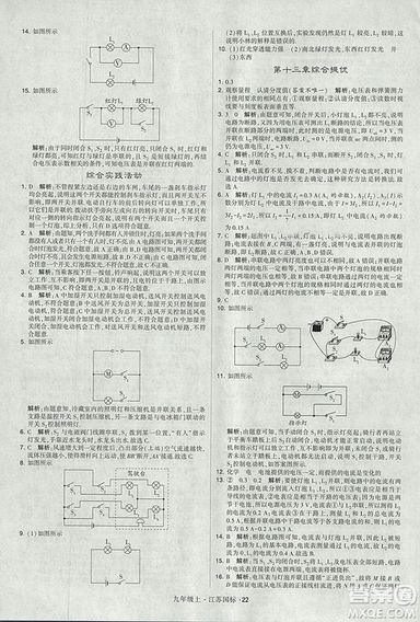 2018年經(jīng)綸學(xué)典學(xué)霸題中題九年級物理江蘇國標版參考答案