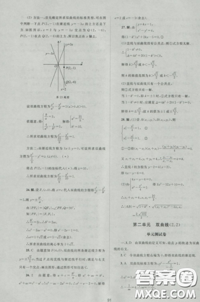 2018新課標(biāo)單元測(cè)試卷人教版高中數(shù)學(xué)選修1-1參考答案