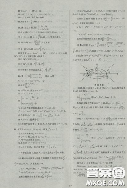 2018新課標(biāo)單元測試卷人教版高中數(shù)學(xué)選修2-1參考答案