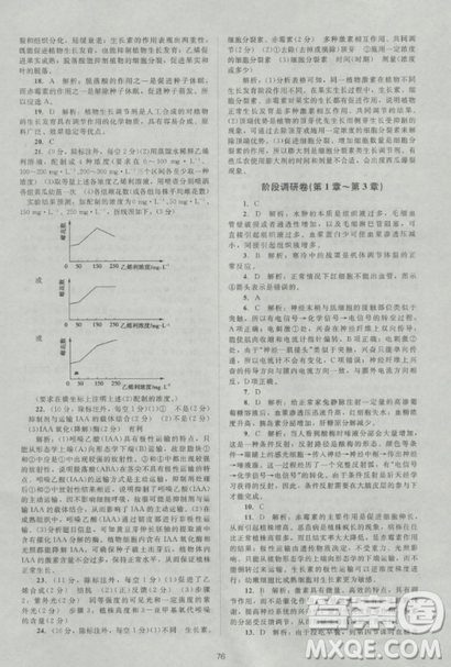 2018新課標(biāo)單元測(cè)試卷人教版高中生物必修3參考答案