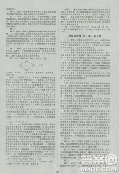 2018新課標(biāo)單元測(cè)試卷人教版高中生物必修3參考答案