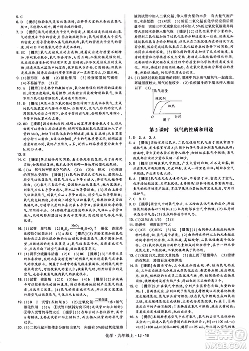 經(jīng)綸學(xué)典學(xué)霸題中題九年級(jí)化學(xué)上冊(cè)2018魯教版參考答案