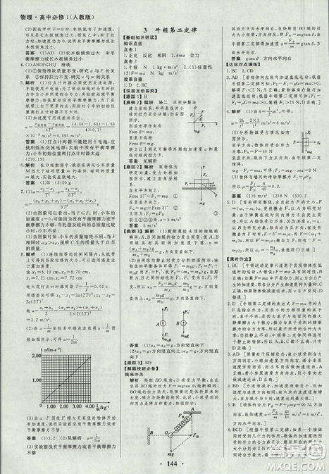 2018資源與評(píng)價(jià)物理必修1人教版參考答案