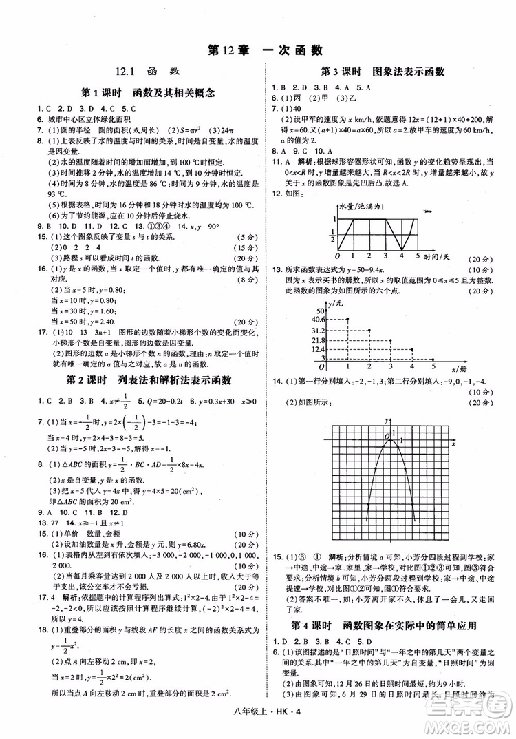 2018秋新版經(jīng)綸學(xué)典學(xué)霸題中題八年級數(shù)學(xué)上滬科版參考答案