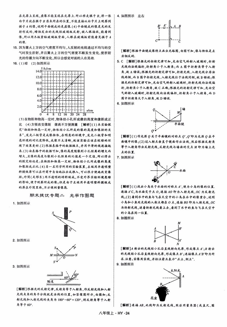 2018秋新版經(jīng)綸學(xué)典學(xué)霸題中題八年級物理上冊HY滬粵版參考答案