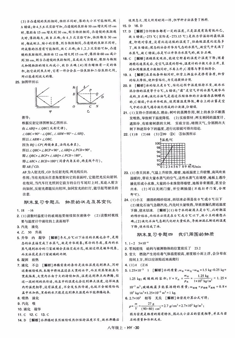 2018秋新版經(jīng)綸學(xué)典學(xué)霸題中題八年級物理上冊HY滬粵版參考答案