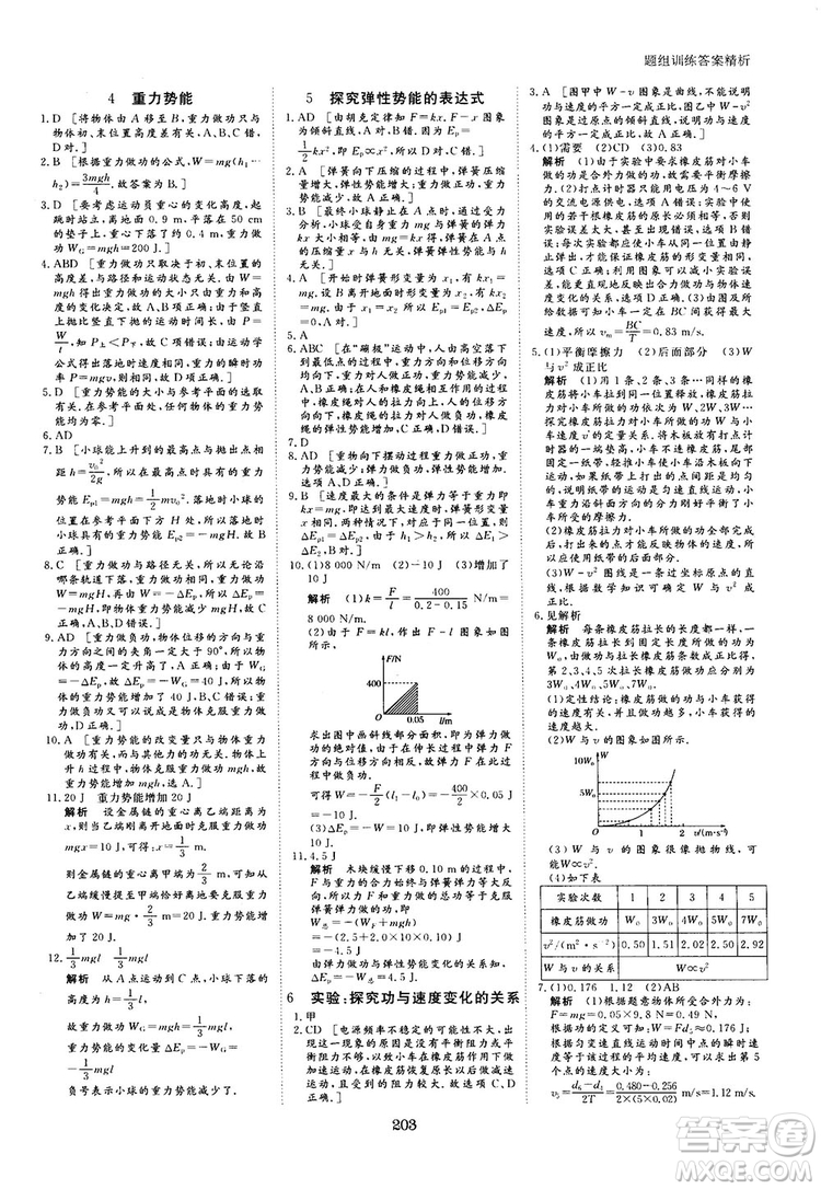 2019人教版創(chuàng)新設(shè)計(jì)高中物理必修2參考答案