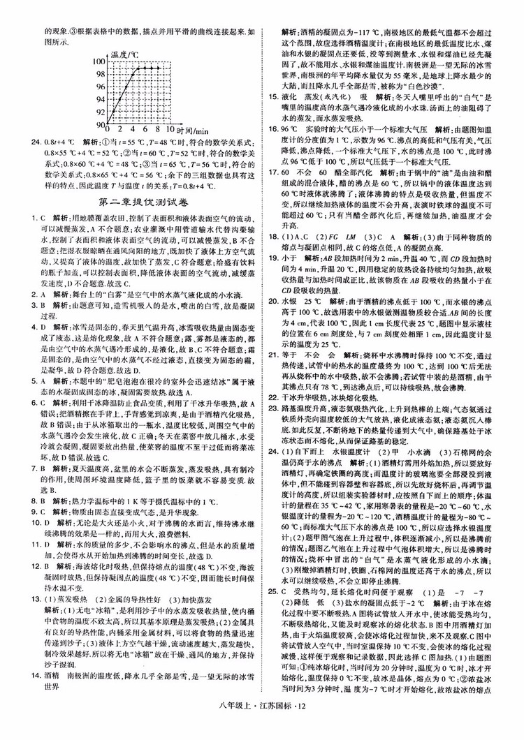 2018秋學(xué)霸題中題初中物理八年級(jí)上冊(cè)蘇科版江蘇國(guó)標(biāo)參考答案