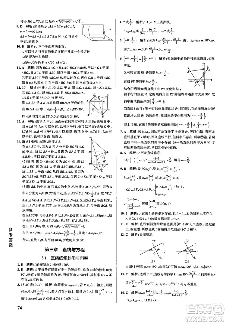 2019PASS綠卡圖書學(xué)霸錯(cuò)題筆記高中數(shù)學(xué)參考答案