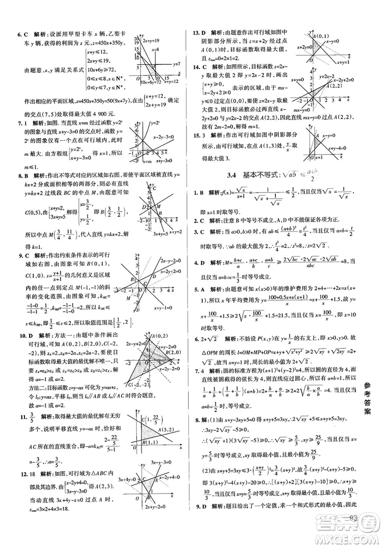 2019PASS綠卡圖書學(xué)霸錯(cuò)題筆記高中數(shù)學(xué)參考答案