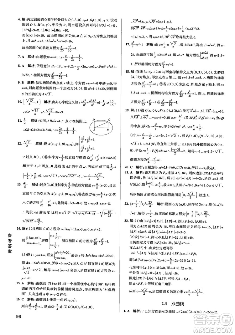 2019PASS綠卡圖書學(xué)霸錯(cuò)題筆記高中數(shù)學(xué)參考答案