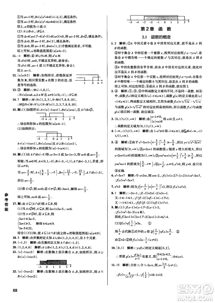 2019新版江蘇專用高中數(shù)學(xué)學(xué)霸錯題筆記參考答案