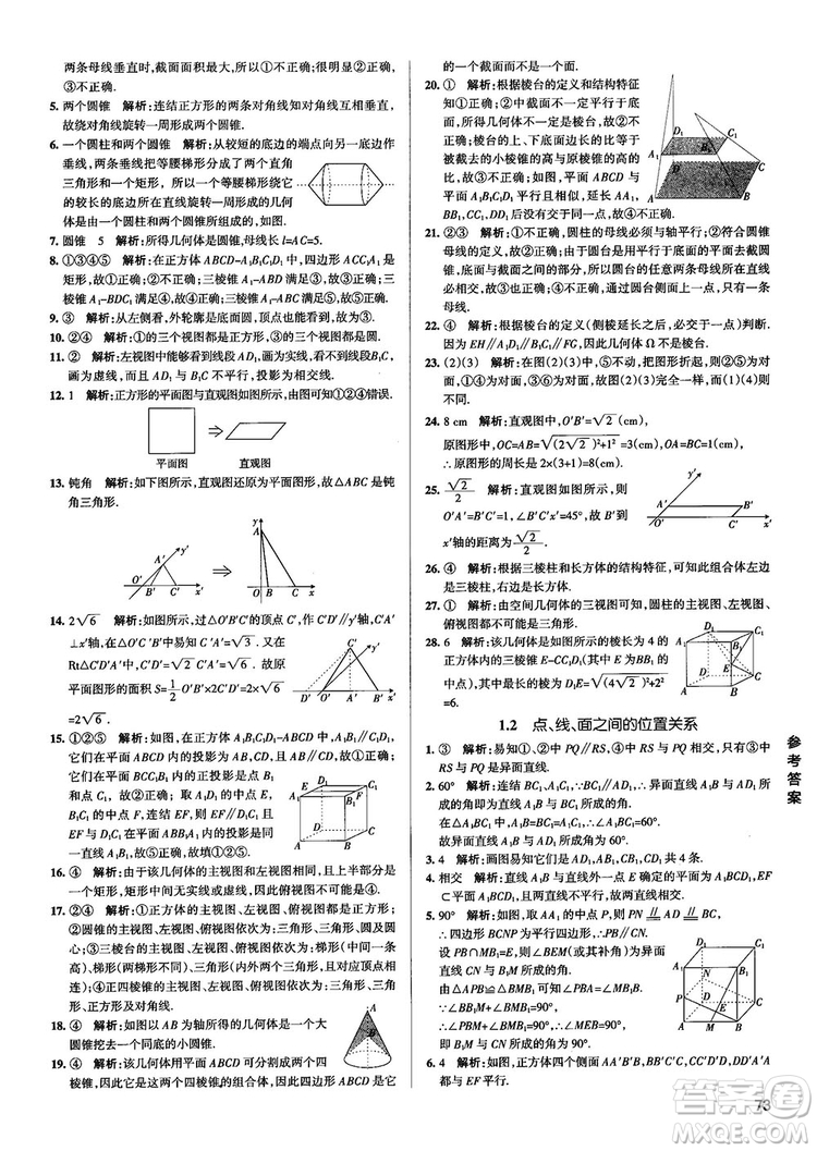 2019新版江蘇專用高中數(shù)學(xué)學(xué)霸錯題筆記參考答案