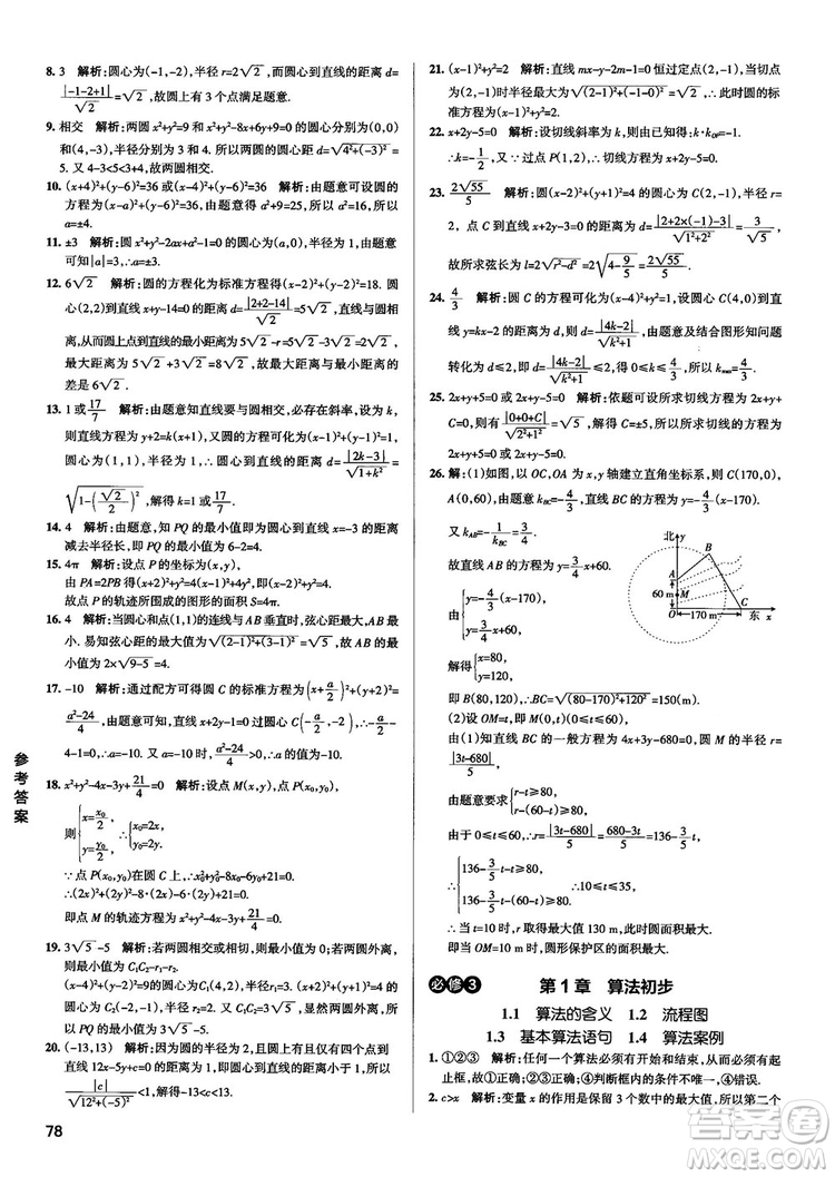 2019新版江蘇專用高中數(shù)學(xué)學(xué)霸錯題筆記參考答案