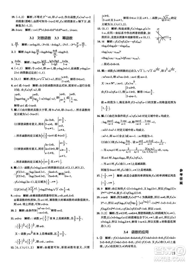 2019新版江蘇專用高中數(shù)學(xué)學(xué)霸錯題筆記參考答案