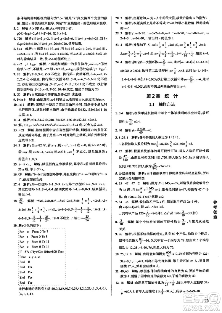 2019新版江蘇專用高中數(shù)學(xué)學(xué)霸錯題筆記參考答案