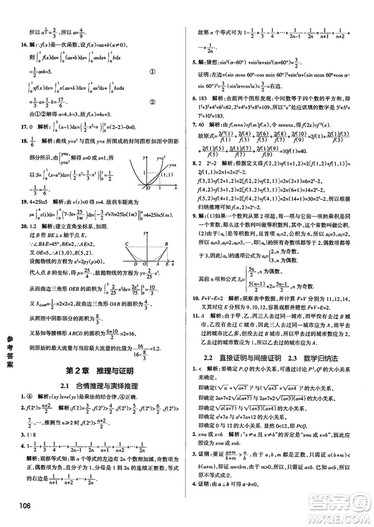 2019新版江蘇專用高中數(shù)學(xué)學(xué)霸錯題筆記參考答案